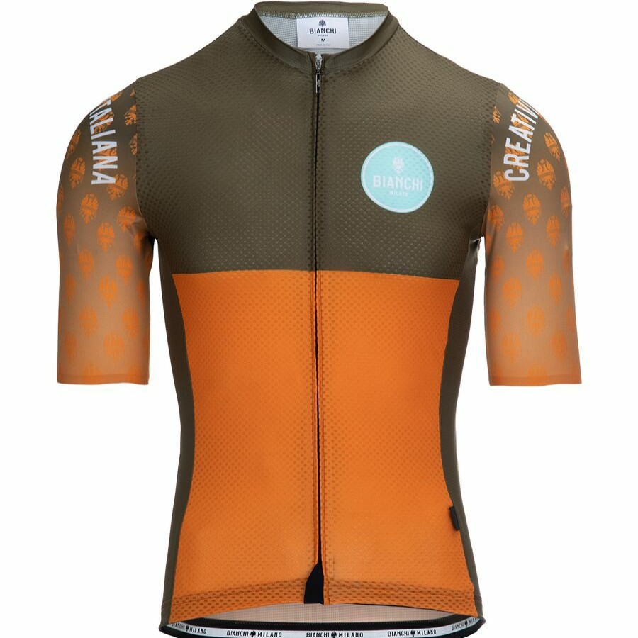 Bike Apparel * | Bianchi Milano Popular Tirano Jersey Men'S Orange/Olive Green