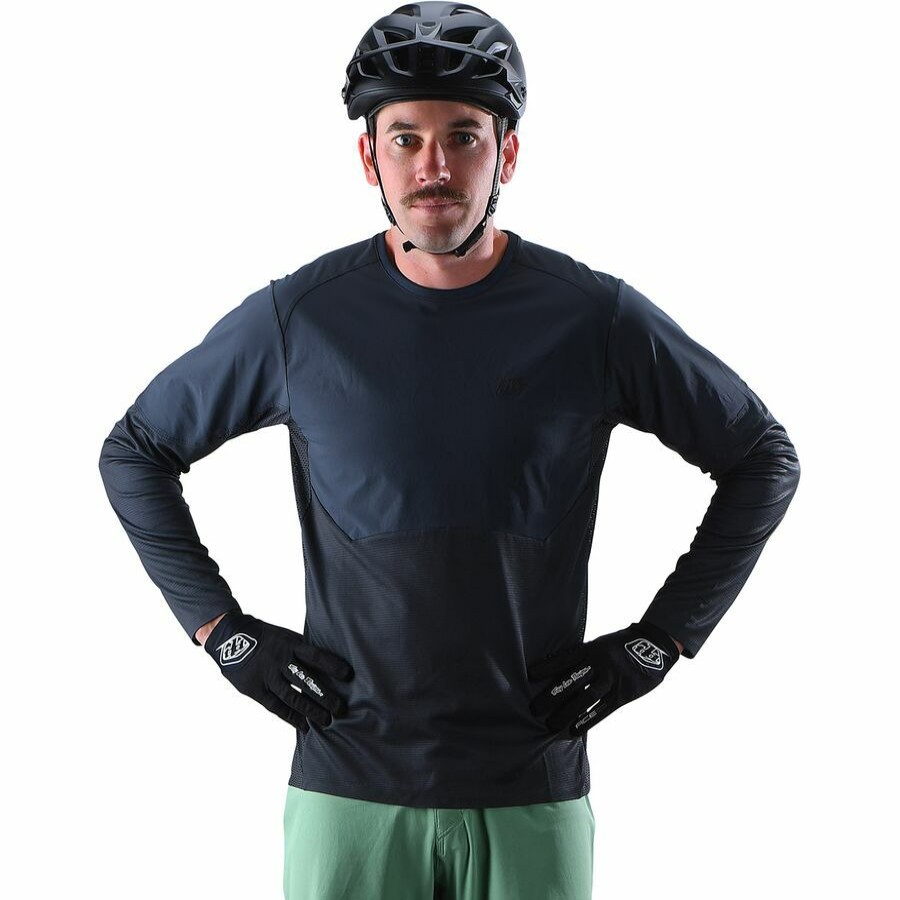 Bike Apparel * | Troy Lee Designs Quality Guarantee Drift Long-Sleeve Jersey Men'S Dark Charcoal