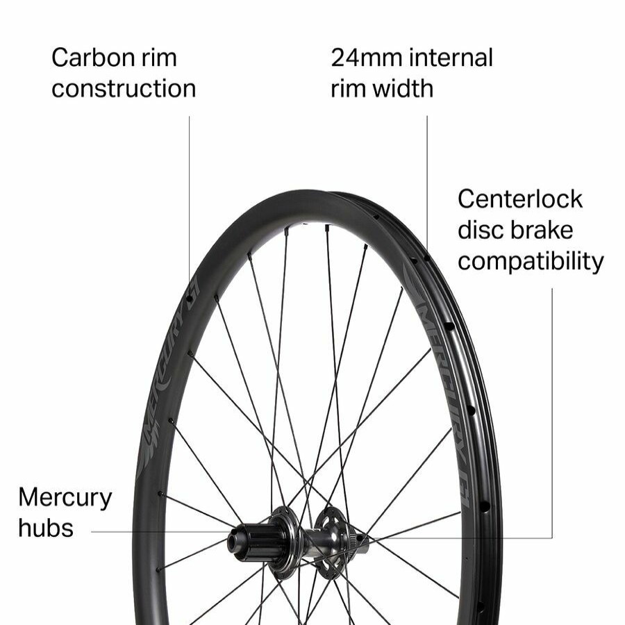 Bike Components * | Mercury Wheels Discount Online G1 Carbon Disc Wheelset Tubeless