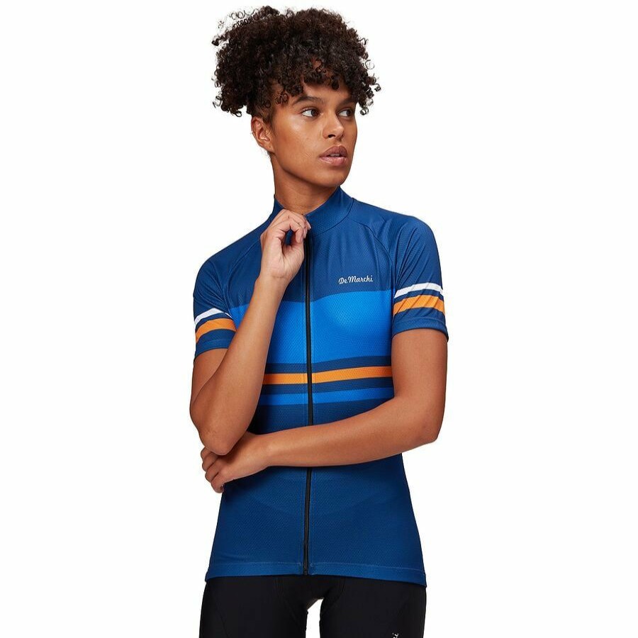 Bike Apparel * | De Marchi Online Discount Veloce 3.0 Short Sleeve Jersey Women'S Navy