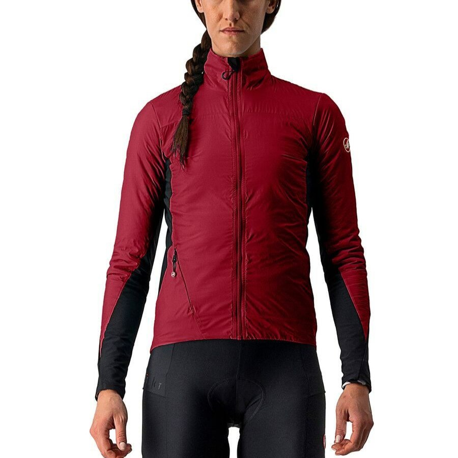 Bike Apparel * | Castelli Original Unlimited Puffy Jacket Women'S Bordeaux/Black/Brilliant Pink